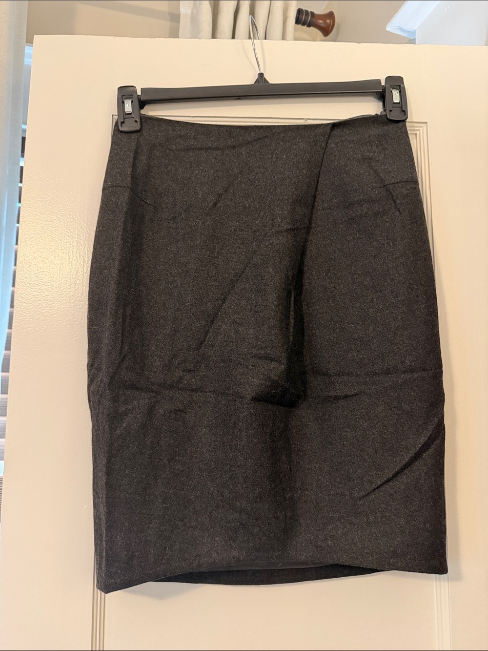Jil Sander Dark Gray Wool Pencil Skirt